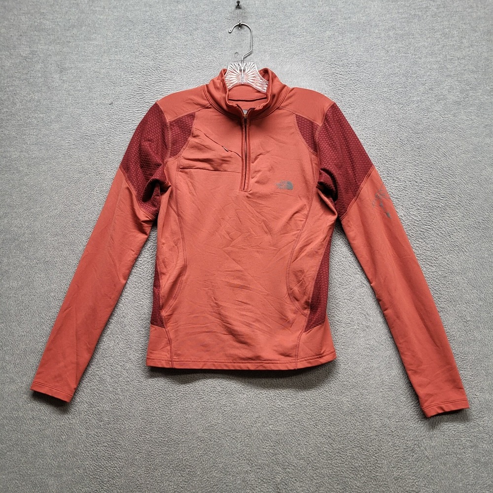 The North Face Women Sweatshirt Medium Red Flight Series 1/4 Zip‎ Pullover